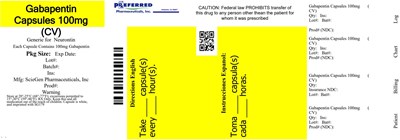 Gabapentin Capsules 100mg Cv (Gabapentin 100mg 100s)
